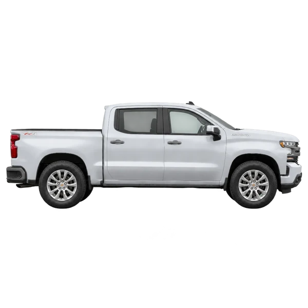 2021 Chevrolet Silverado in Silber, Ansicht: Seite (nach rechts gewandt)