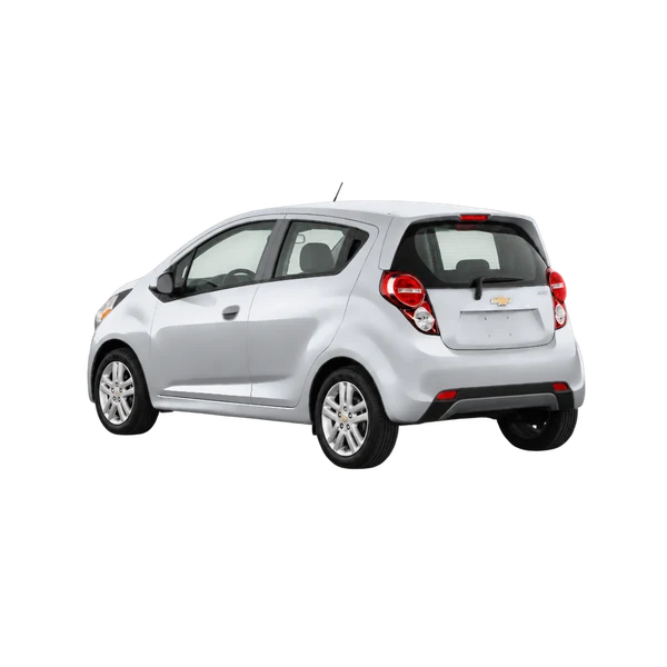Chevrolet Spark 2012 prata, vista três quartos traseira (voltada para a esquerda)