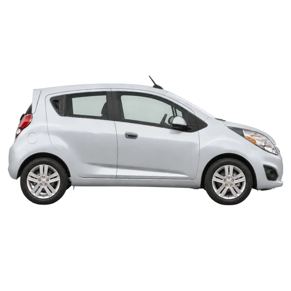Chevrolet Spark 2013 باللون فضي، منظر منظر جانبي (باتجاه اليمين)