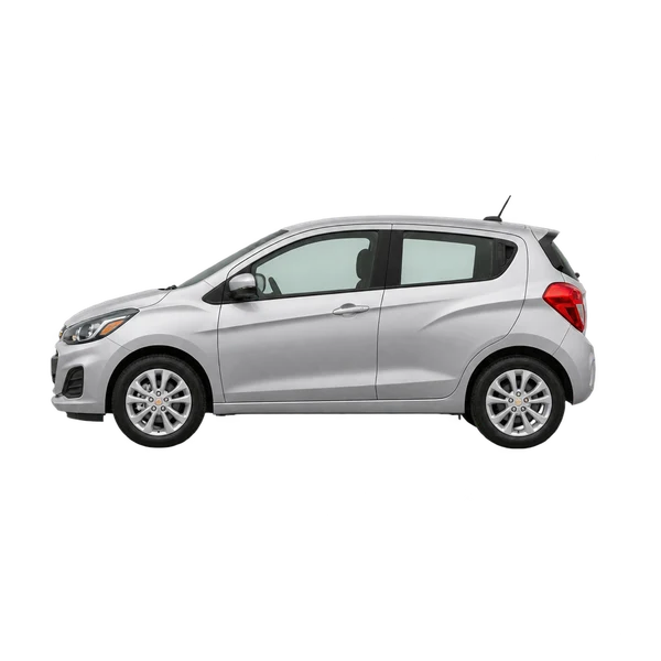 Chevrolet Spark 2024 prata, vista lateral (voltada para a esquerda)