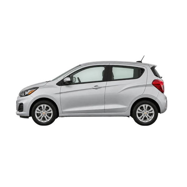 Chevrolet Spark 2025 prata, vista lateral (voltada para a esquerda)