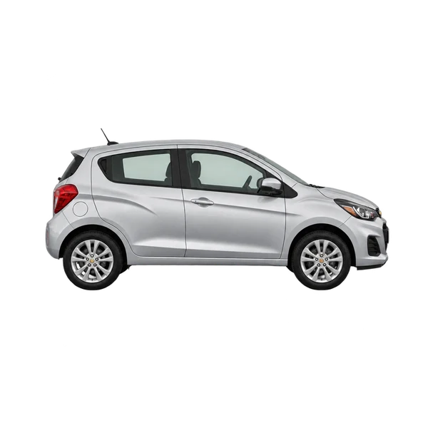 Chevrolet Spark 2025 prata, vista lateral (voltada para a direita)