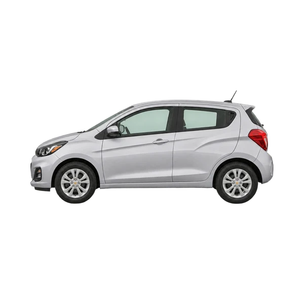Chevrolet Spark 2026 prata, vista lateral (voltada para a esquerda)