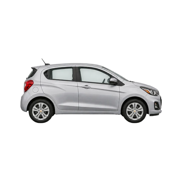 Chevrolet Spark 2026 prata, vista lateral (voltada para a direita)