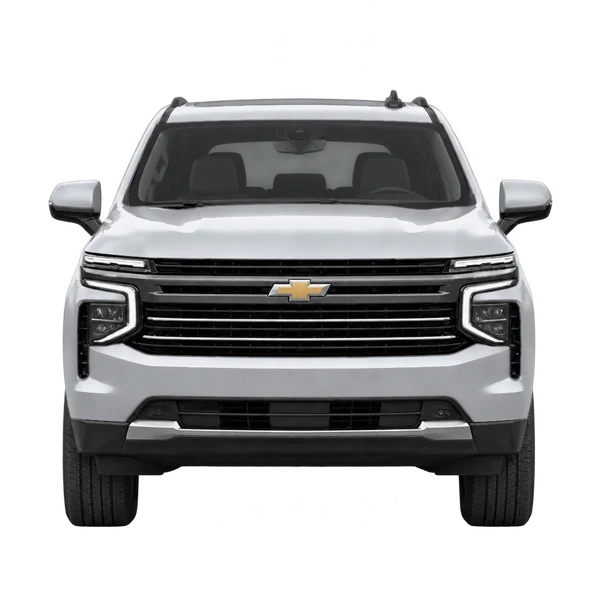 Chevrolet Suburban HD 2025 باللون فضي، منظر أمامي