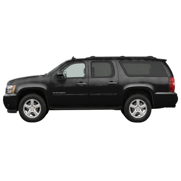 Chevrolet Suburban 2007 preto, vista lateral (voltada para a esquerda)