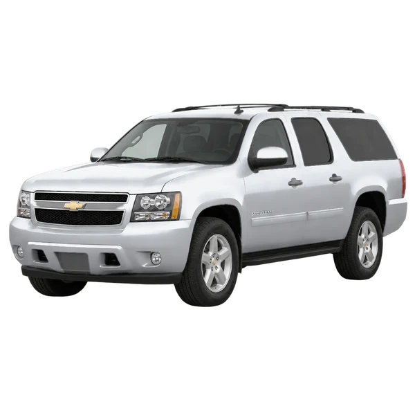Chevrolet Suburban 2007 prata, vista dianteira em três quartos (voltada para a esquerda)
