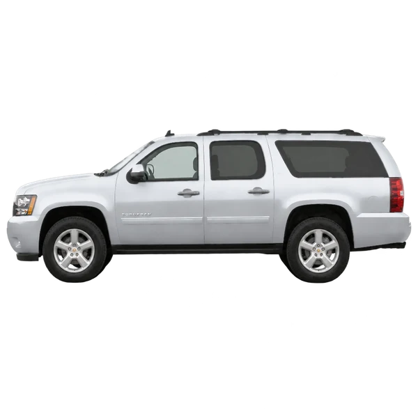 Chevrolet Suburban 2013 en plateado, vista lateral (mirando a la izquierda)