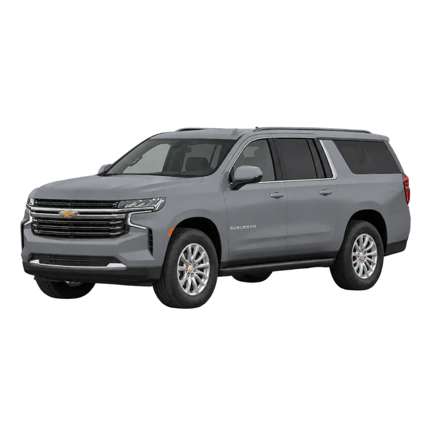 Chevrolet Suburban 2021 cinza, vista dianteira em três quartos (voltada para a esquerda)