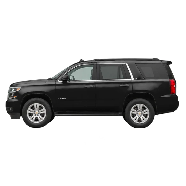 Chevrolet Tahoe 2017 noir, vue côté (vers la gauche)