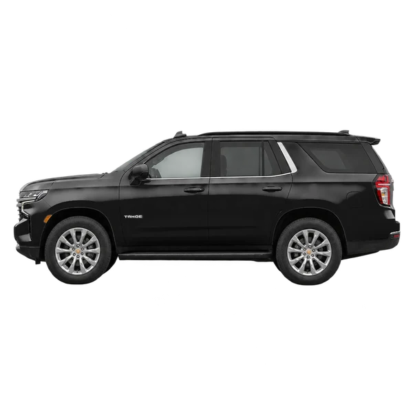 2025 Chevrolet Tahoe in schwarz, Ansicht: Seite (nach links gerichtet)