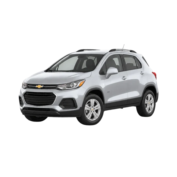Chevrolet Tracker 2018 باللون فضي، منظر منظر أمامي بزاوية ثلاثة أرباع (متجه لليسار)