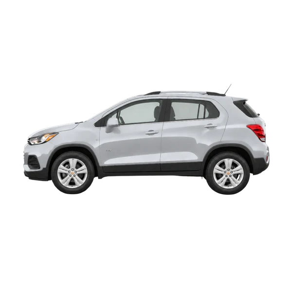 Chevrolet Tracker 2018 باللون فضي، منظر جانبي (متجه إلى اليسار)