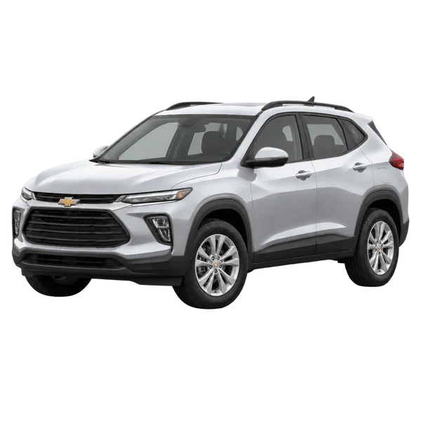 Chevrolet Tracker 2024 prata, vista dianteira em três quartos (voltada para a esquerda)