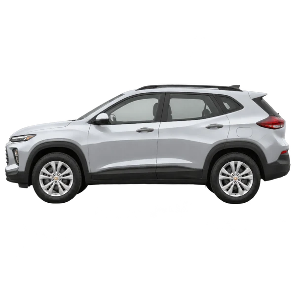 Chevrolet Tracker 2024 prata, vista lateral (voltada para a esquerda)
