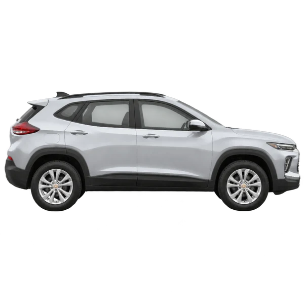 Chevrolet Tracker 2024 prata, vista lateral (voltada para a direita)