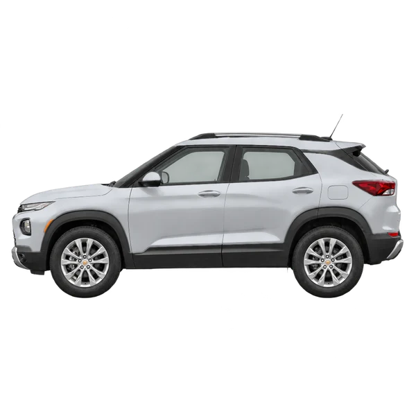 Chevrolet Trailblazer 2023 en plateado, vista lateral (mirando a la izquierda)