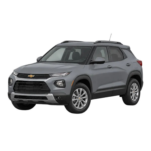 Chevrolet Trailblazer 2025 باللون رمادي، منظر منظر أمامي بزاوية ثلاثة أرباع (متجه لليسار)