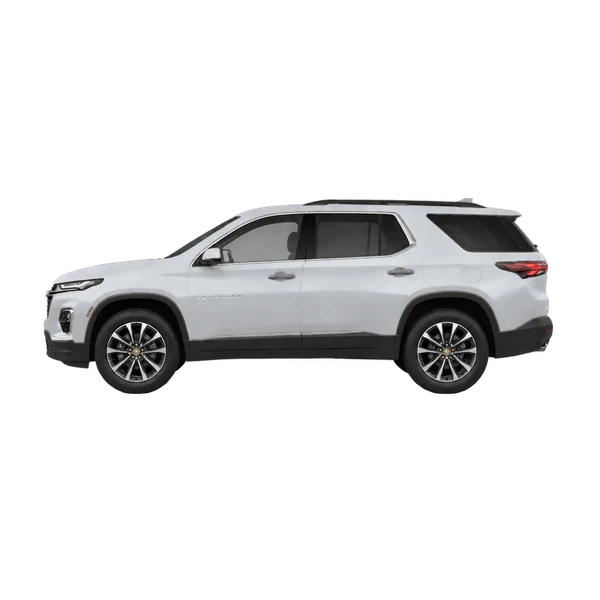 Chevrolet Traverse Limited 2024 باللون فضي، منظر جانبي (متجه إلى اليسار)