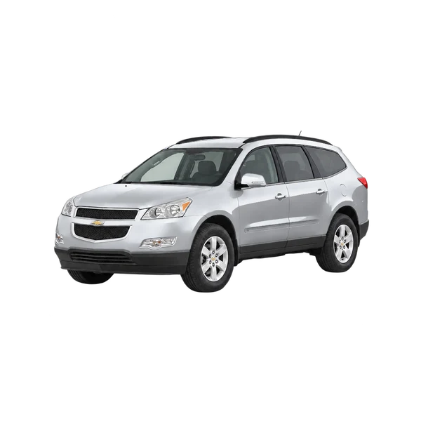 シルバーの2011 Chevrolet Traverse(フロントスリークォーター(左向き)ビュー)