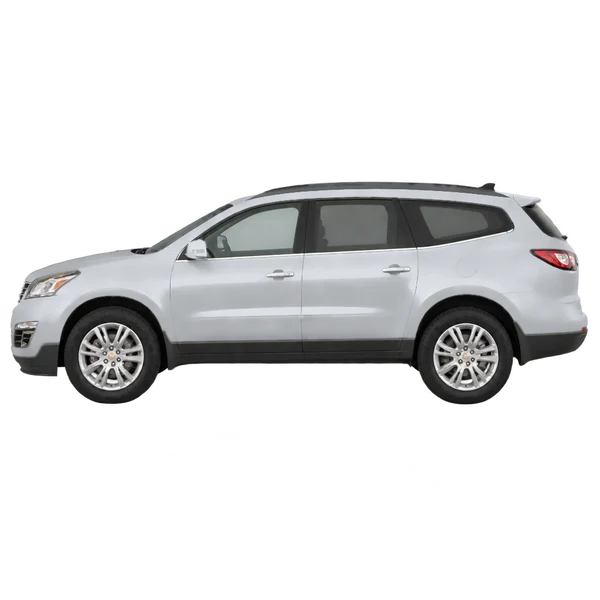 Chevrolet Traverse 2014 prata, vista lateral (voltada para a esquerda)