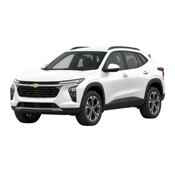 Chevrolet Trax 2024 branco, vista dianteira em três quartos (voltada para a esquerda)