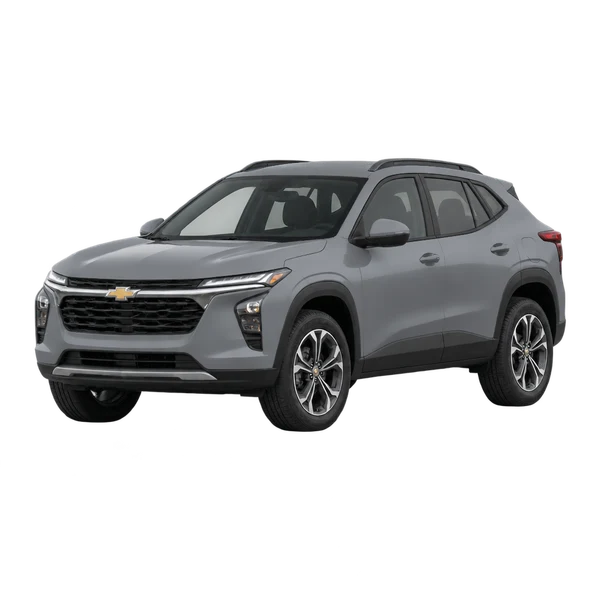 gray 2027 Chevrolet Trax front three-quarter (facing left) view
