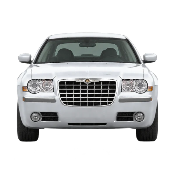 Chrysler 300 2006 باللون فضي، منظر أمامي