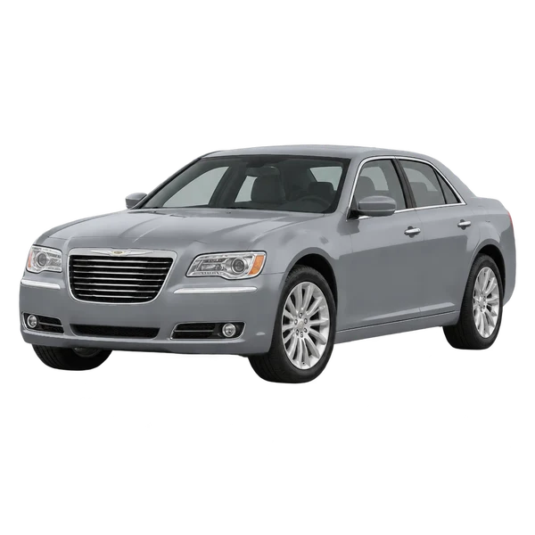グレーの2012 Chrysler 300（フロントスリークォーター(左向き)ビュー）