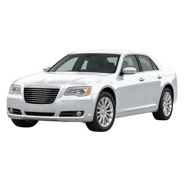 Chrysler 300 2019 prata, vista dianteira em três quartos (voltada para a esquerda)
