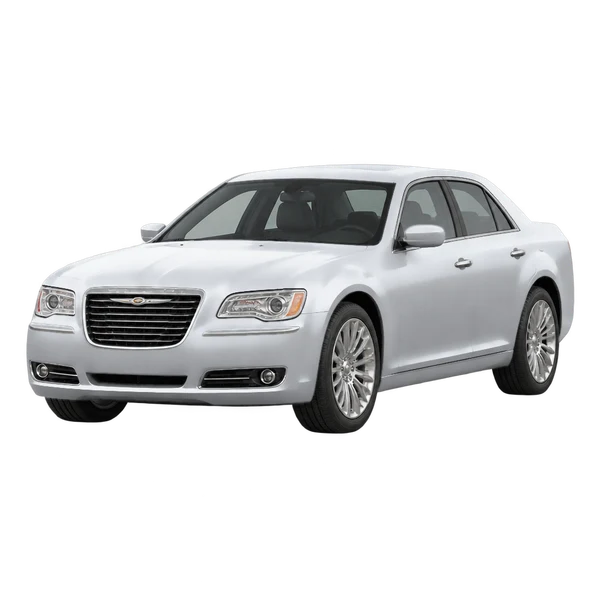 Chrysler 300C 2011 en plateado, vista frontal tres cuartos (hacia la izquierda)
