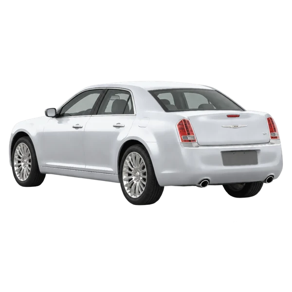 Chrysler 300C 2011 prata, vista três quartos traseira (voltada para a esquerda)
