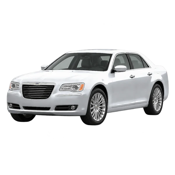 Chrysler 300C 2012 en plateado, vista frontal tres cuartos (hacia la izquierda)