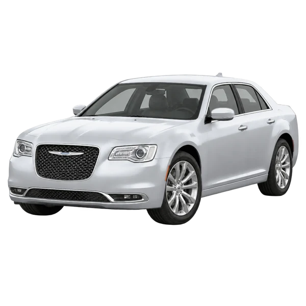 silver 2017 Chrysler 300C front three-quarter (facing left) view