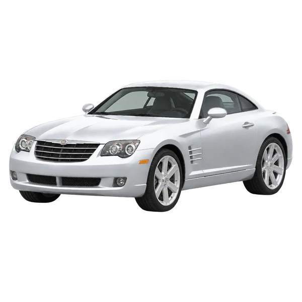 Chrysler Crossfire 2006 prata, vista dianteira em três quartos (voltada para a esquerda)