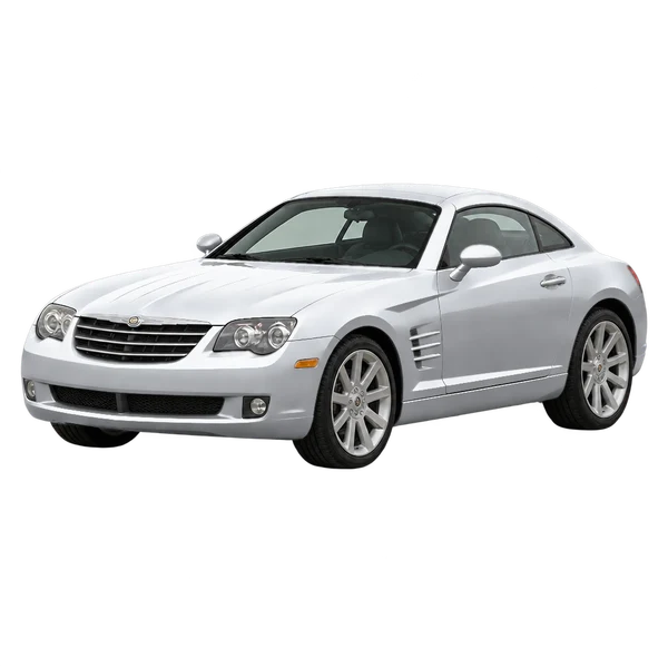 2019 CHRYSLER CROSSFIRE — Front three-quarter (facing left), silver