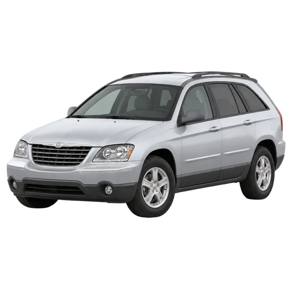 シルバーの2004 Chrysler Pacifica(フロントスリークォーター(左向き)ビュー)