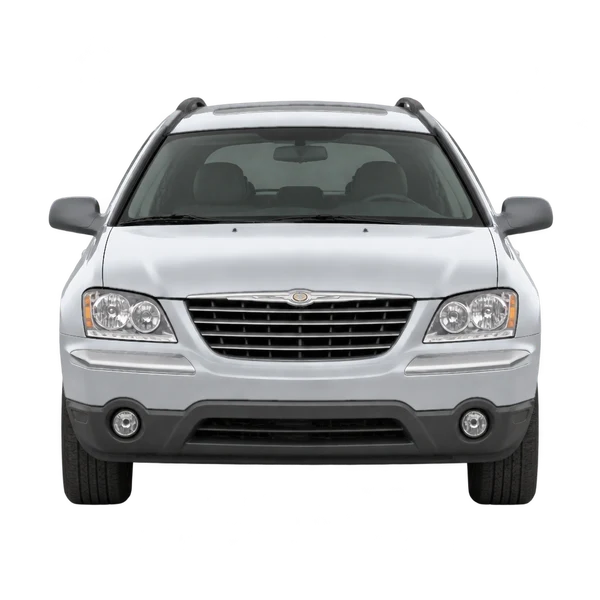 Chrysler Pacifica 2006 باللون فضي، منظر أمامي