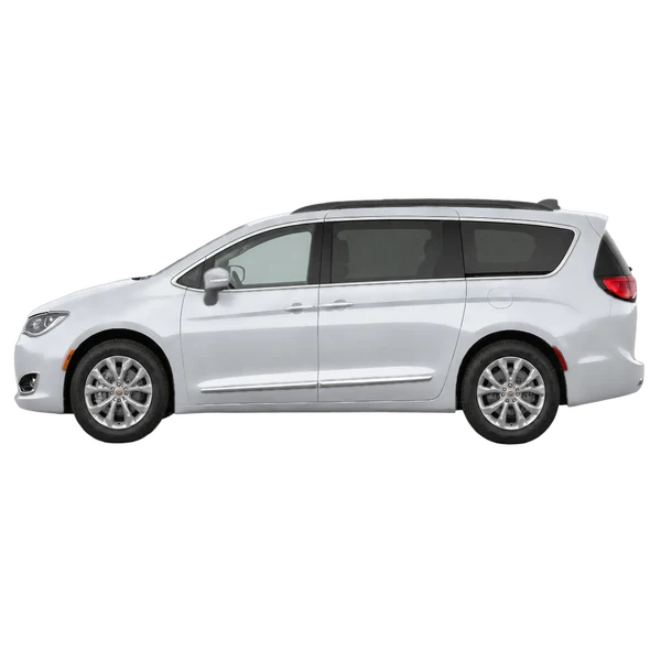 Chrysler Pacifica 2020 prata, vista lateral (voltada para a esquerda)