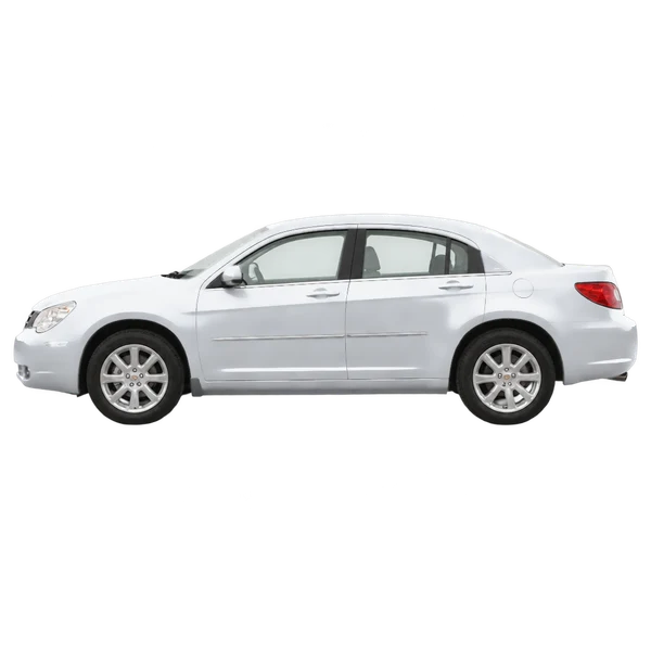 Chrysler Sebring 2010 en plateado, vista lateral (mirando a la izquierda)