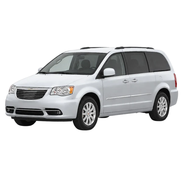silver 2016 Chrysler Town and Country front three-quarter (facing left) view