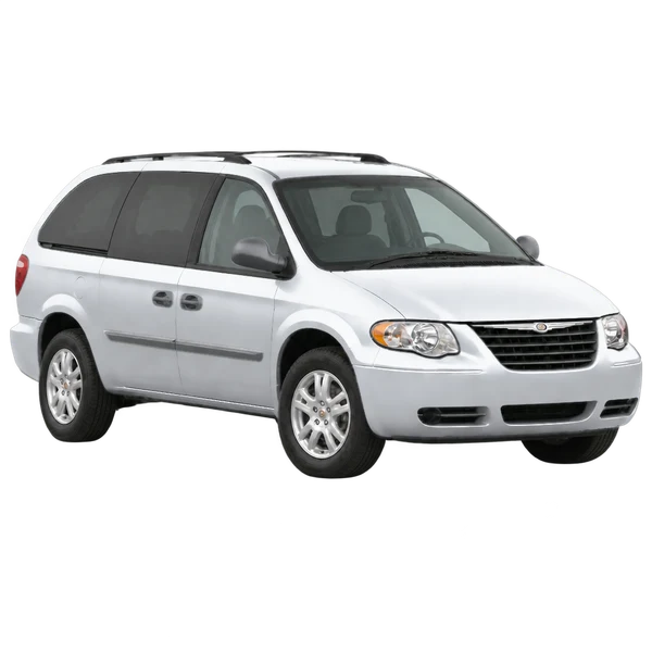 Chrysler Voyager 2007 prata, vista três quartos dianteiro (voltado para a direita)