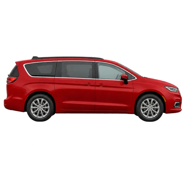 Chrysler Voyager 2026 vermelho, vista lateral (voltada para a direita)