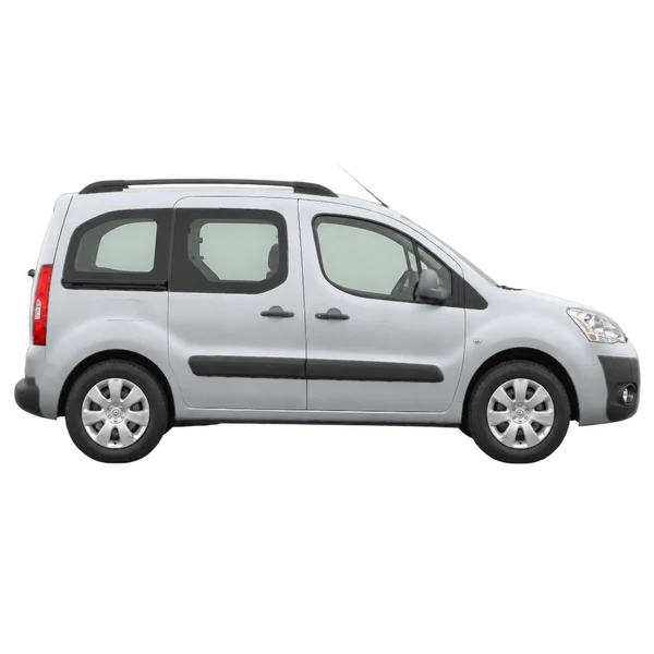 Citroën Berlingo 2010 prata, vista lateral (voltada para a direita)