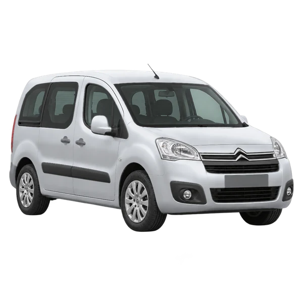 Citroën Berlingo 2012 prata, vista dianteira em três quartos (voltada para a esquerda)