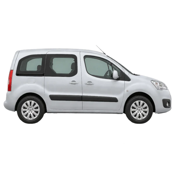 Citroën Berlingo 2012 prata, vista lateral (voltada para a direita)