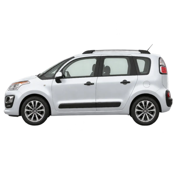 Citroën C3 Picasso 2017 prata, vista lateral (voltada para a esquerda)