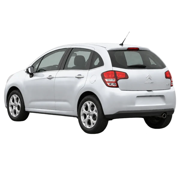 2011 Citroën C3 in Silber, Ansicht: Dreiviertelansicht von hinten (nach links gerichtet)