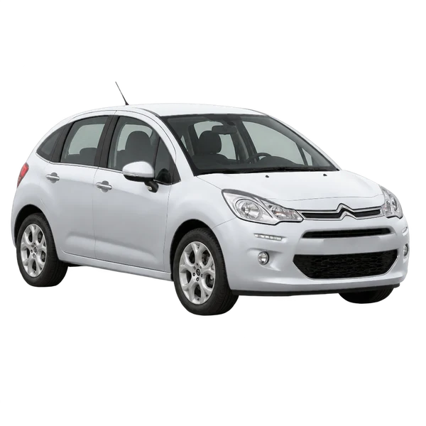 Citroën C3 2013 en plateado, vista frontal tres cuartos (hacia la izquierda)