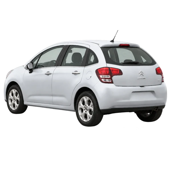 Citroën C3 2013 en plateado, vista tres cuartos trasero (mirando a la izquierda)
